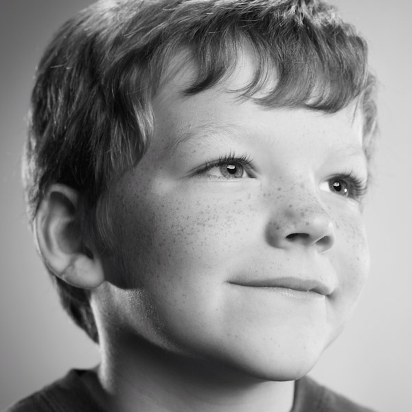 young boy with freckles